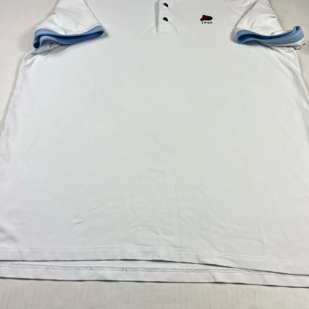 Greyson Mens Performance Golf Polo Short White Sporty Casual Preppy Comfy Top L